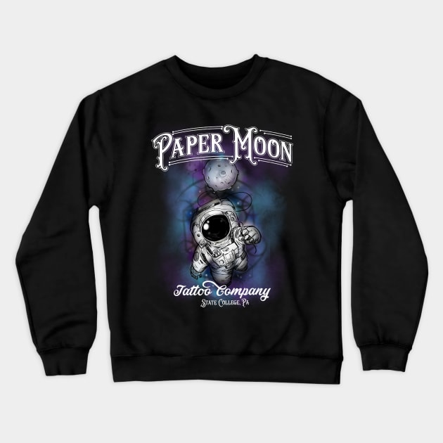 Paper Moon Tattoo Co Moon Man Crewneck Sweatshirt by PaperMoonTattooCo